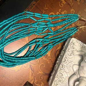 Turquoise colored Beaded Necklace